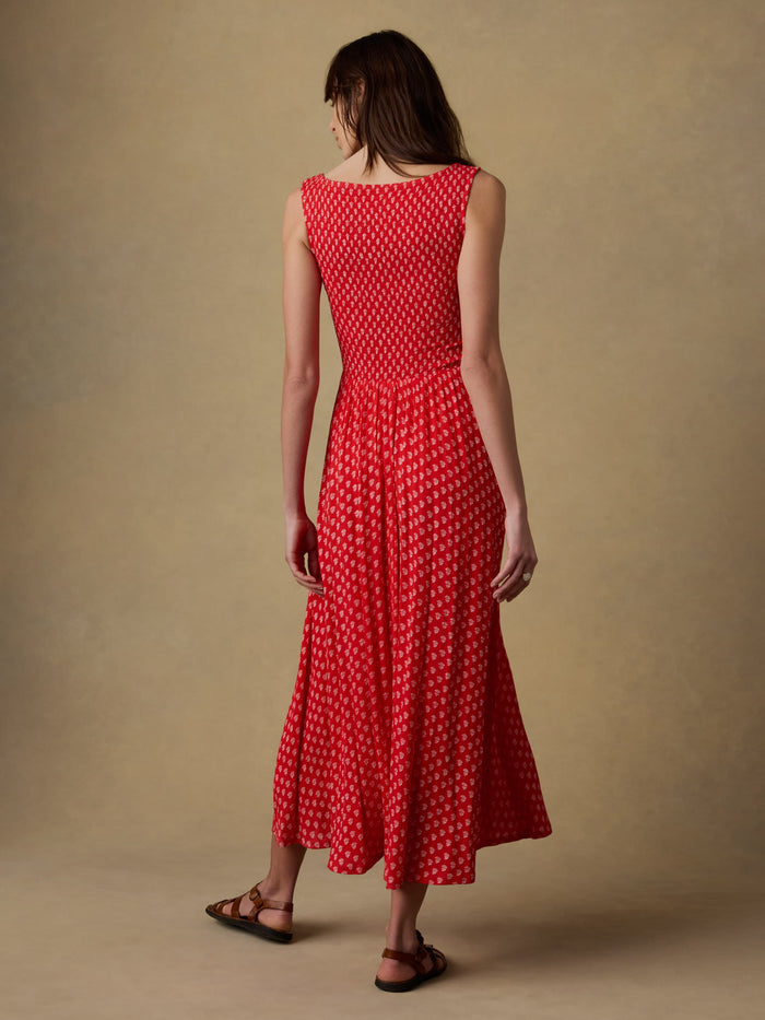 | Sophia Smocked Dress - Red Lotus Floral | Faherty Brand