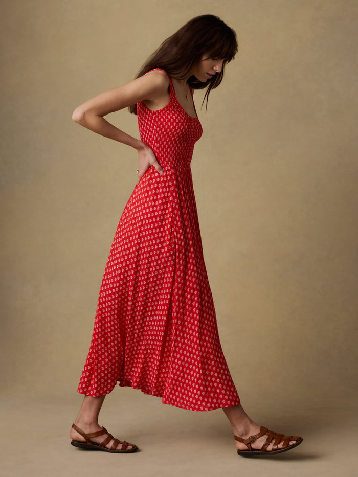 | Sophia Smocked Dress - Red Lotus Floral | Faherty Brand