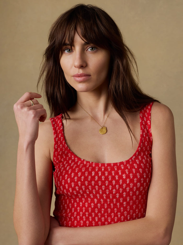 | Sophia Smocked Dress - Red Lotus Floral | Faherty Brand