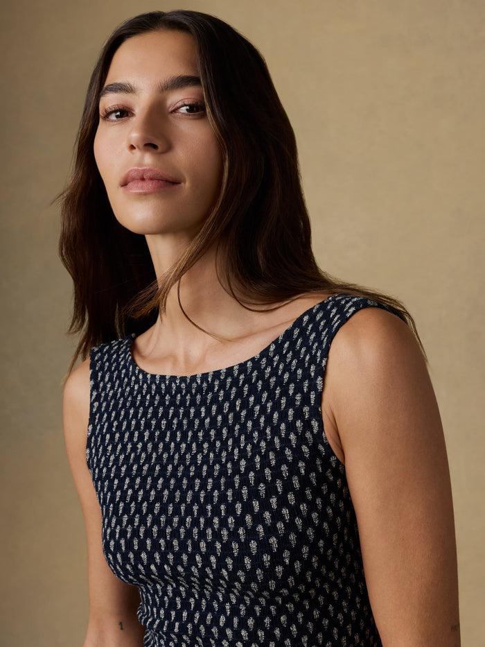 | Sophia Smocked Top - Navy Lotus Floral | Faherty Brand