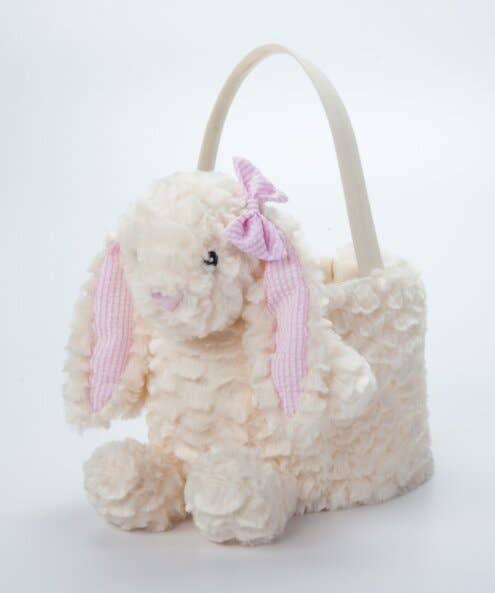 Spring Easter Bunny Basket Assortment Cream Pink, Cream Blue