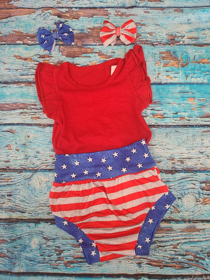 Stars and Striped Bummie Set