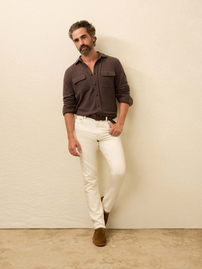 | Stretch Terry 5-Pocket Pant - Egret | Faherty Brand