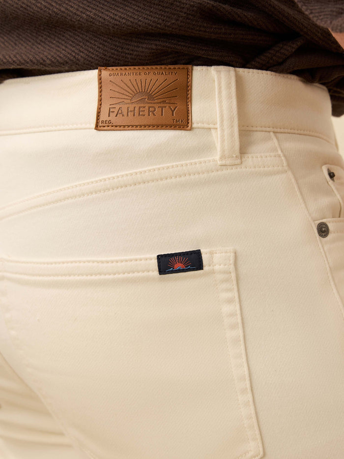 | Stretch Terry 5-Pocket Pant - Egret | Faherty Brand