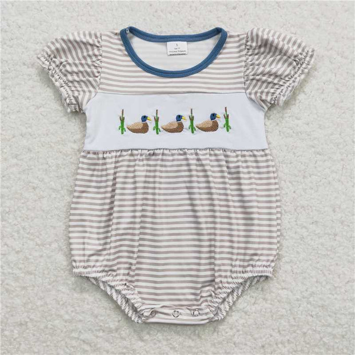 Striped Duck Embroidered Bubble