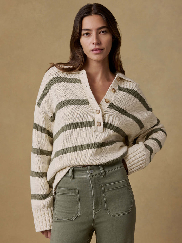 | Sunwashed Cotton Polo Sweater - Antique Stripe | Faherty Brand
