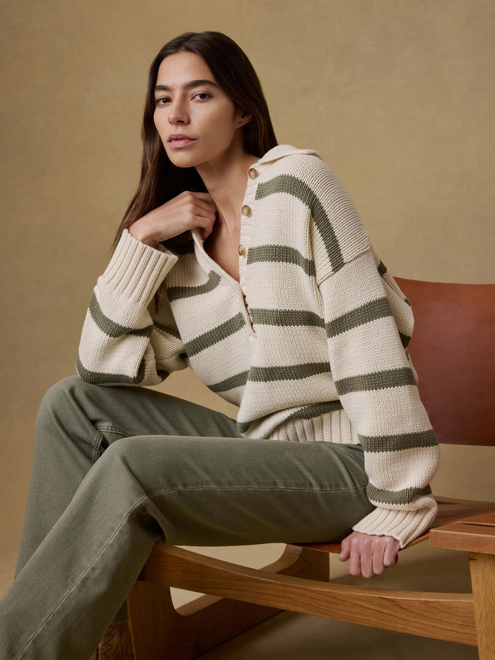 | Sunwashed Cotton Polo Sweater - Antique Stripe | Faherty Brand