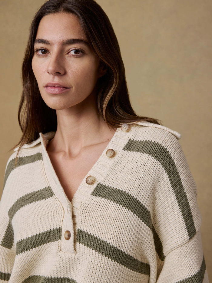 | Sunwashed Cotton Polo Sweater - Antique Stripe | Faherty Brand