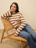 | Sunwashed Organic Long-Sleeve Retro Tee - Nutmeg Stripe | Faherty Brand