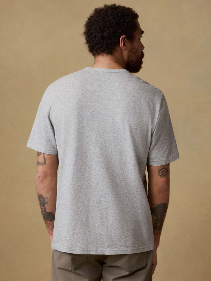 | Sunwashed Regenerative Pocket Tee - Granite Heather | Faherty Brand