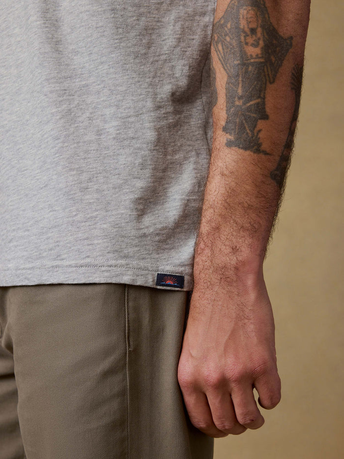 | Sunwashed Regenerative Pocket Tee - Granite Heather | Faherty Brand