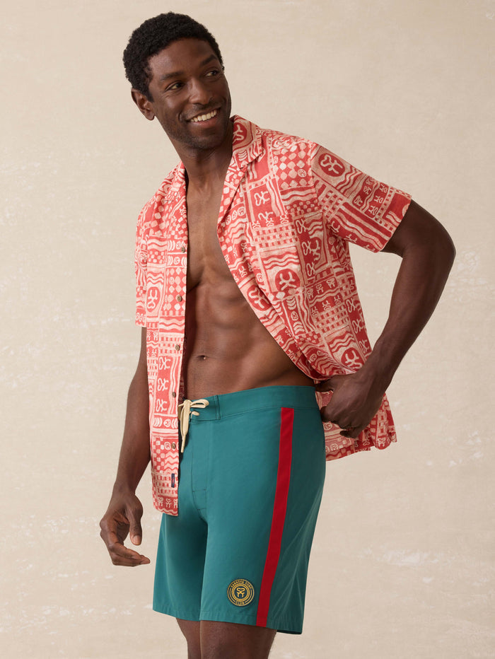 | Surf Ghana Boardshort - Agonda Green | Faherty Brand