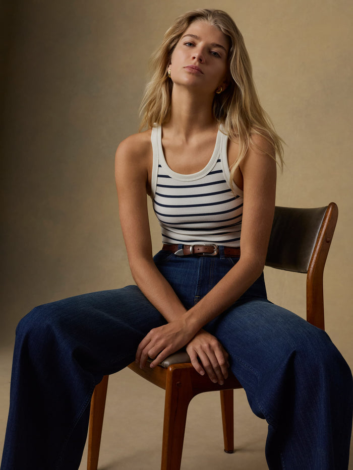 | Surfside Rib Tank - Salt Air Stripe | Faherty Brand