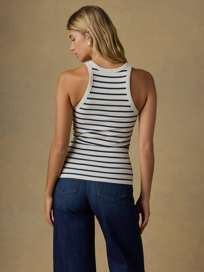 | Surfside Rib Tank - Salt Air Stripe | Faherty Brand