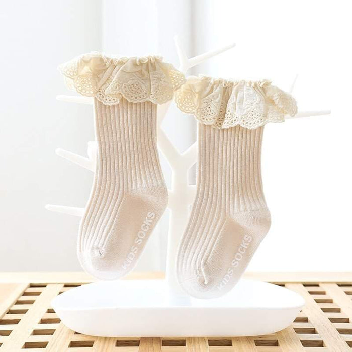 Tall Sock with Eyelet Trim