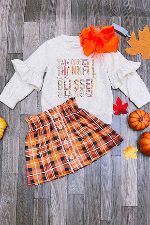 Thankful and Blessed 2pc Skirt Set