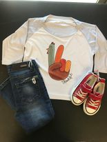 Thankful Turkey Peace Hand Raglan