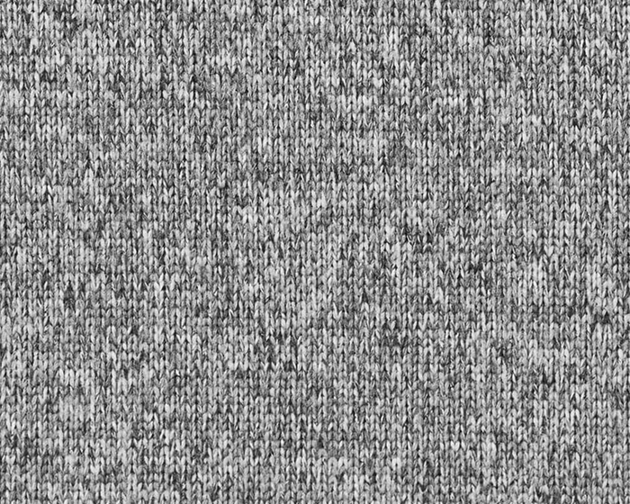 Close-up of The Ashby Jacket: Heathered Gray, showcasing its soft, knitted texture with visible yarn loops and fine pilling, highlighting its cozy, midweight fleece design.