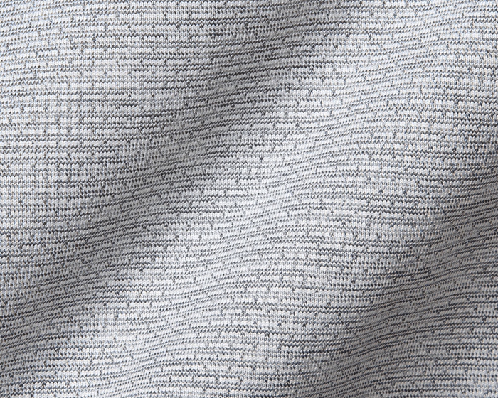 Close-up of The Bell Quarter-Zip: Heathered Gray, showcasing fine knit texture, highlighting its lightweight, breathable fabric for comfort and sporty, sophisticated style.