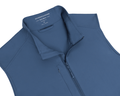 The Boyd Vest: Andover features a slate-blue, soft-shell design with a stand-up collar, chest pocket, and full front zipper, offering windproof and water-resistant protection.