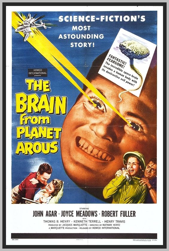THE BRAIN FROM PLANET AROUS - COLORIZED - 1957 - JOHN AGAR - RARE DVD