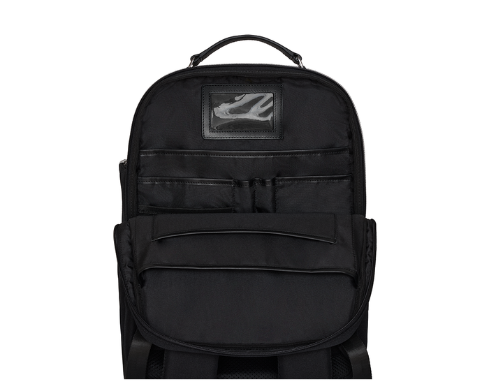 The Broughton Backpack: Black - Black Embroidery