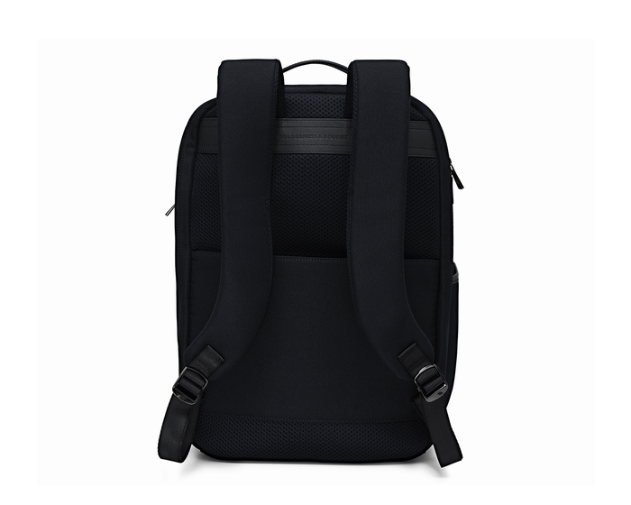 The Broughton Backpack: Black - Dark Gray Embroidery