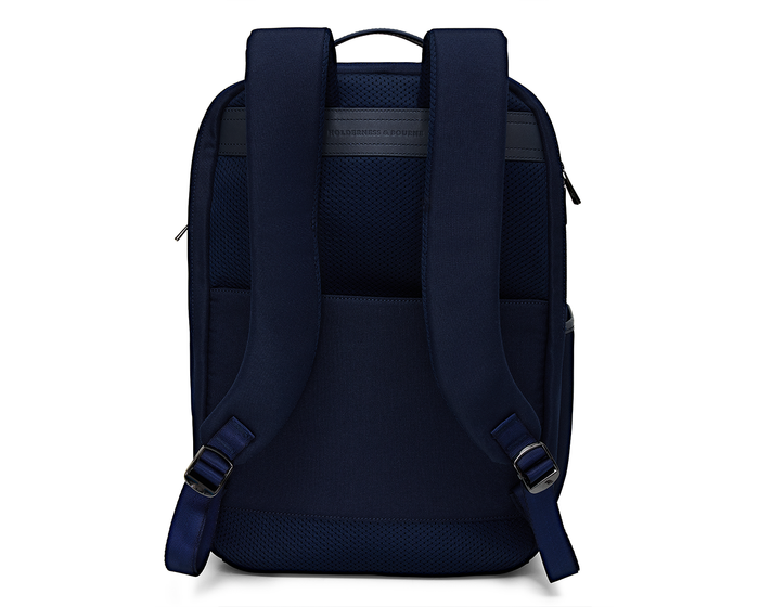 Holderness & Bourne The Broughton Men's Golf Backpack in Navy Blue Back View of straps