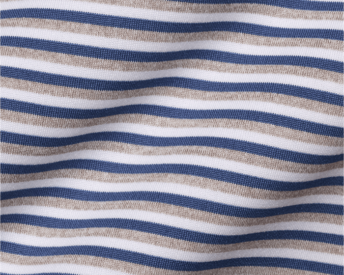 The Fleming Shirt: Pacific Blue/Heathered Dune/White