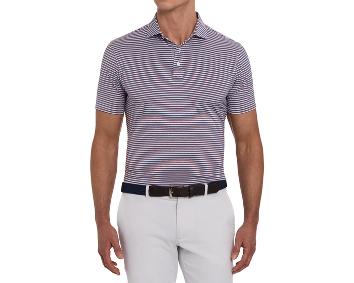 The Fleming Shirt: Pacific Blue/Heathered Napa/White