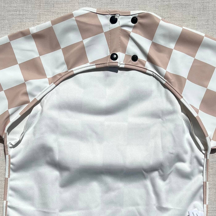 The Grayson Long Sleeve Bib - Brush Stripes: Powder Blue