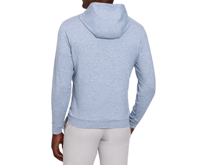 The Hamilton Hoodie: Heathered Pacific Blue & White