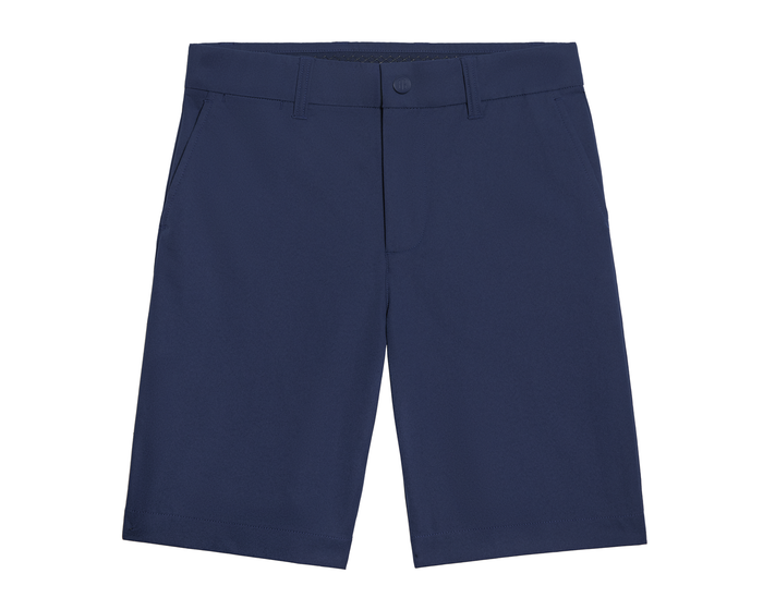 Holderness & Bourne Boys’ Navy Chino Shorts back view on white background