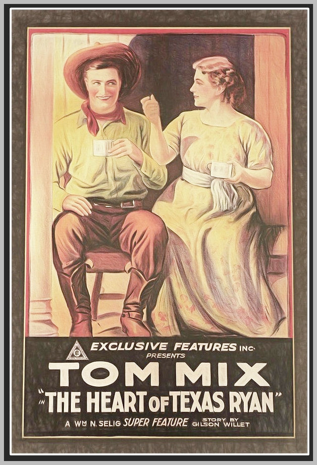 THE HEART OF TEXAS RYAN - 1917 - TOM MIX - SILENT - RARE DVD