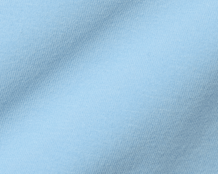 The Mason T-Shirt: Vista Blue, showcasing close-up of soft, textured knit, crafted from midweight Peruvian pima cotton for comfort and durability.