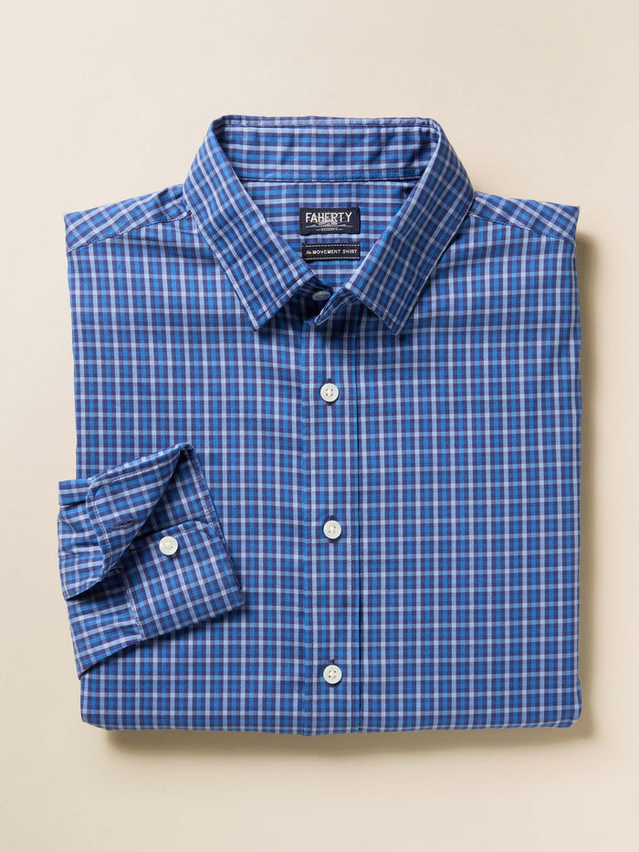 | The Movement™ Shirt - Navy Feather Gingham | Faherty Brand