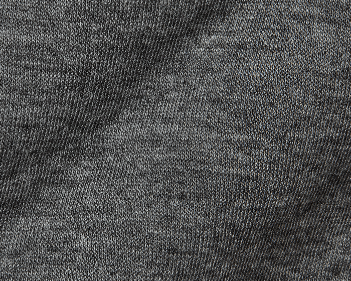 The Sullivan Quarter-Snap: Heathered Charcoal features close-up of soft, heathered knit fabric with visible stitches, highlighting its quilted insulation and classic style.