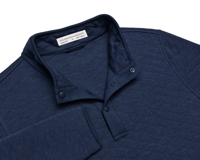 The Sullivan Quarter-Snap: Heathered Navy Blue