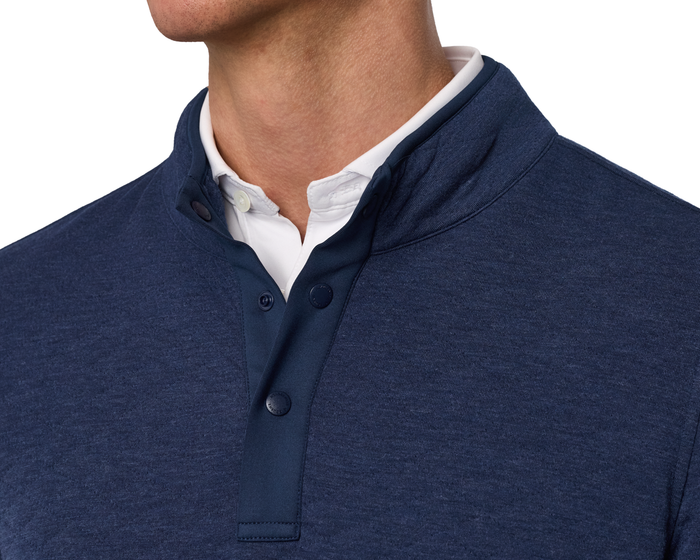 The Sullivan Quarter-Snap: Heathered Navy Blue