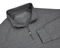 The Westland Boys Quarter-Zip: Charcoal, featuring a heathered design, stand-up collar, and quarter-length zipper, offering UPF 50+ protection and 4-way stretch for comfort.