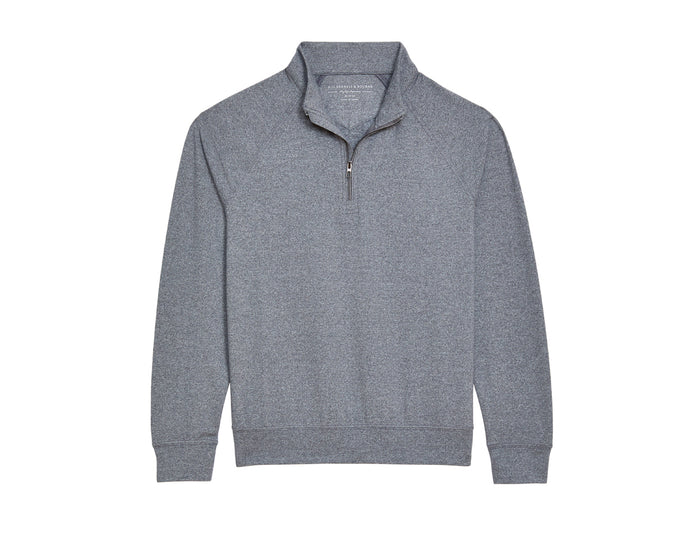 The Westland Boys Quarter-Zip: Charcoal, featuring a heathered long-sleeve design with a quarter-zip mock collar, ideal for versatile leisure and sports wear.