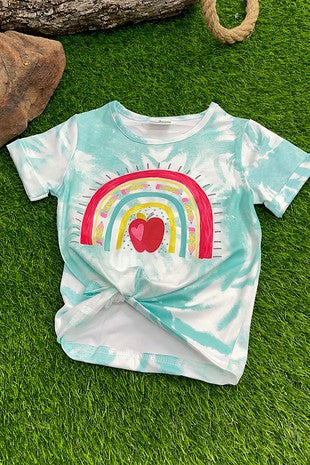 Tie Dye Rainbow/Apple School Shirt