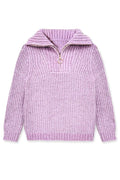 TWS-Y25-9036T Toddler's Pullover Lurex Sweater w/ Zip Front
