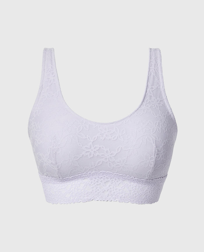 Unlined Scoop Bralette in Ultra Lace in Cosmic Sky