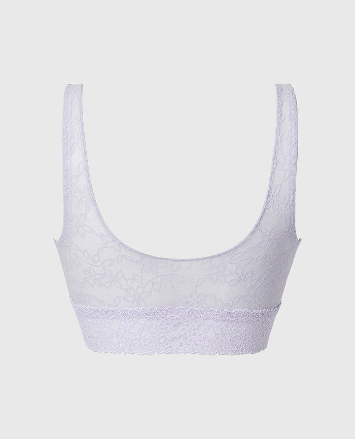 Unlined Scoop Bralette in Ultra Lace in Cosmic Sky