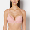 Up 2 Cup Plunge Bra with Timeless Lace Up Detail in Rose Elegance