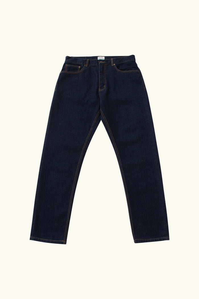 Indigo jeans on a white background