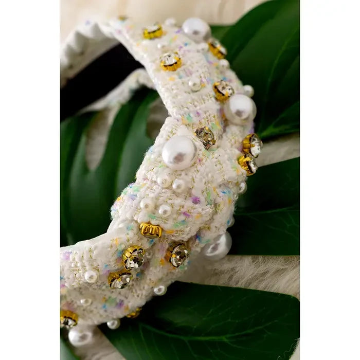 White rhinestone headband