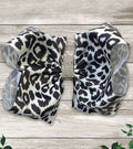 White/Grey Leop Double Bling Bow
