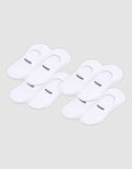 Eight pairs of Cozy Earth Men's Essential No-Show Socks are displayed in two rows on a plain background, featuring a low-cut design with the brand name near the heel.|Color:White